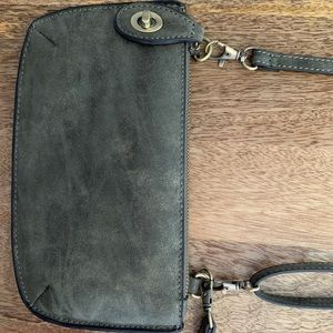 Olive green / gray joy susan clutch